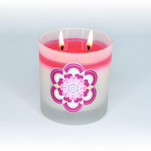 Kromara Color Changing Candle Valentine's Day, lit, Full wax pool