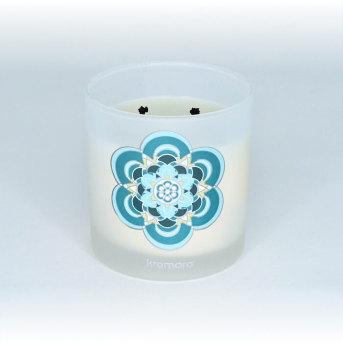 Kromara Color Changing Candle Turquoise Seas, extinguished