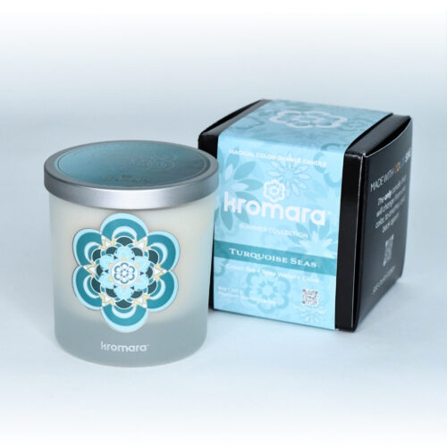 Kromara Color Changing Candle Turquoise Seas, box