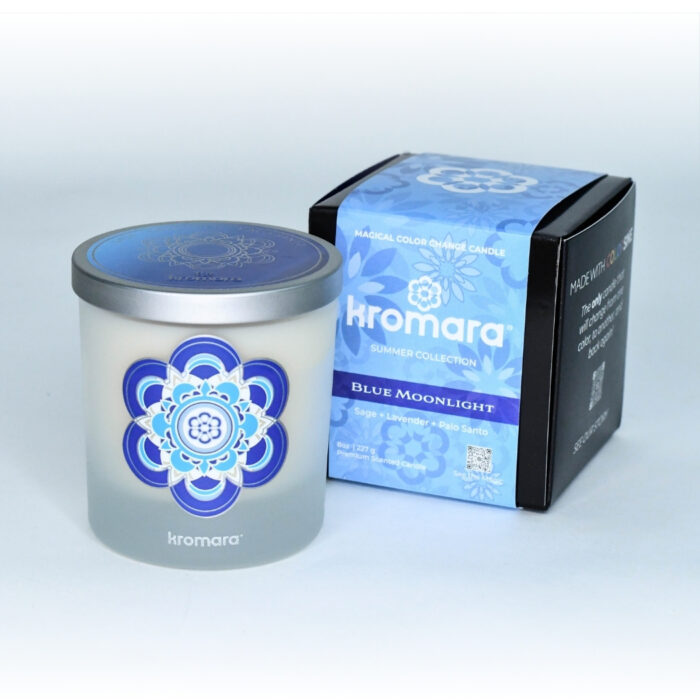Kromara Color Changing Candle Blue Moonlight, box