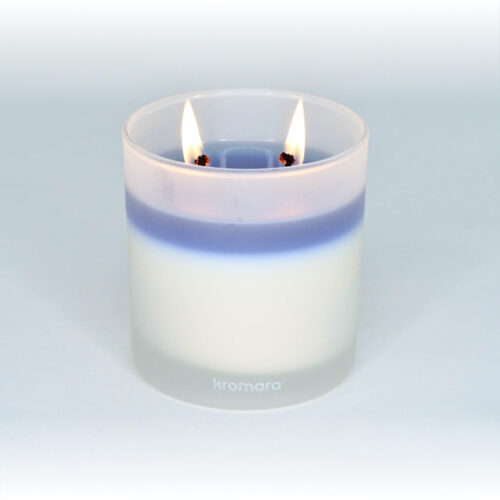 Kromara Color Changing Candle Cote D'Azure, lit, full wax pool