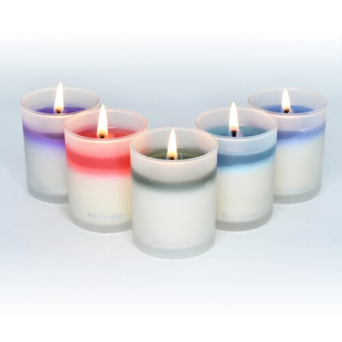 Kromara Color Changing Candle Summer Minis, lit, full wax pool