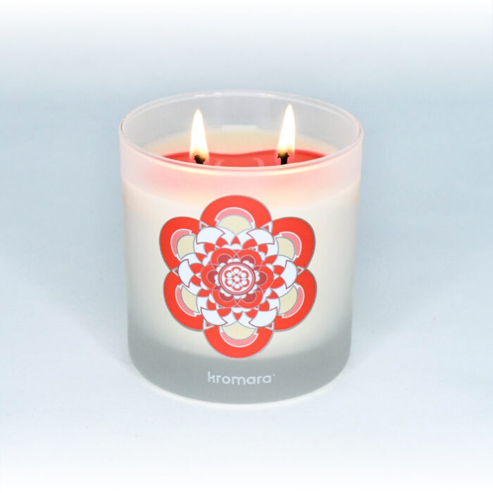 Kromara Color Changing Candle Red Skies, lit