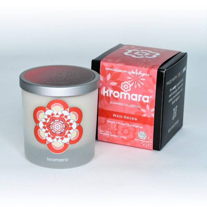 Kromara Color Changing Candle Red Skies, box
