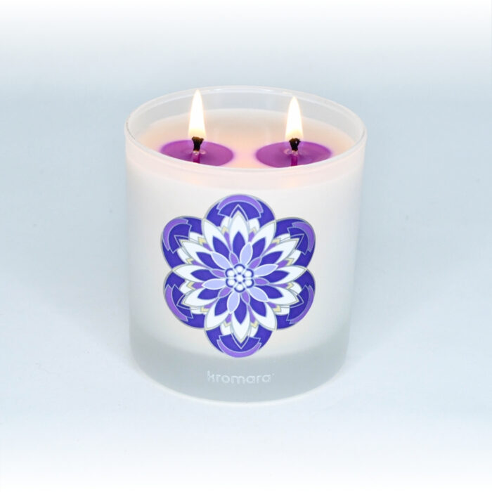 Kromara Color Changing Candle Violet Meadows, lit